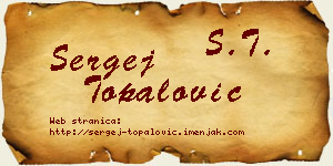 Sergej Topalović vizit kartica